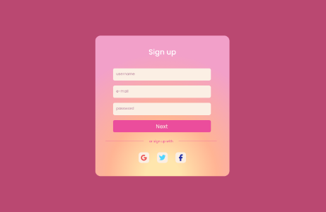 A modal for a sign up.
