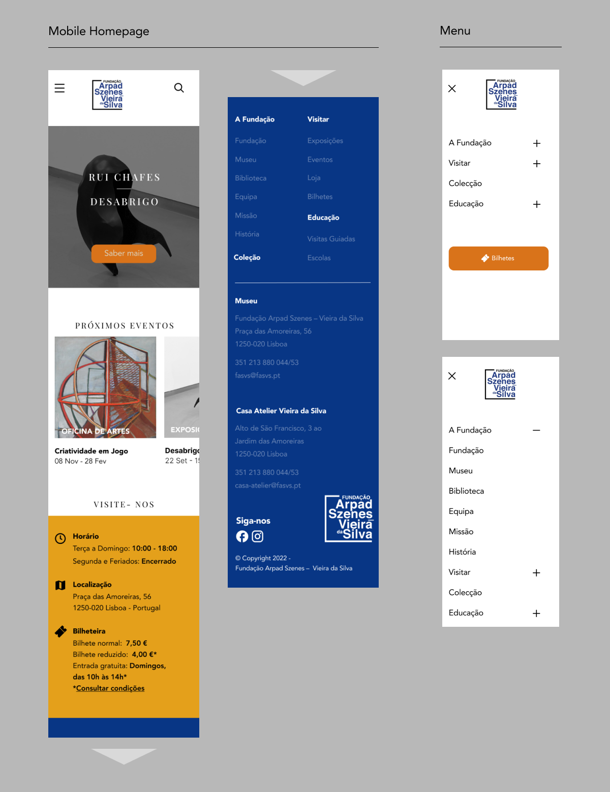 Sitemap for the app.